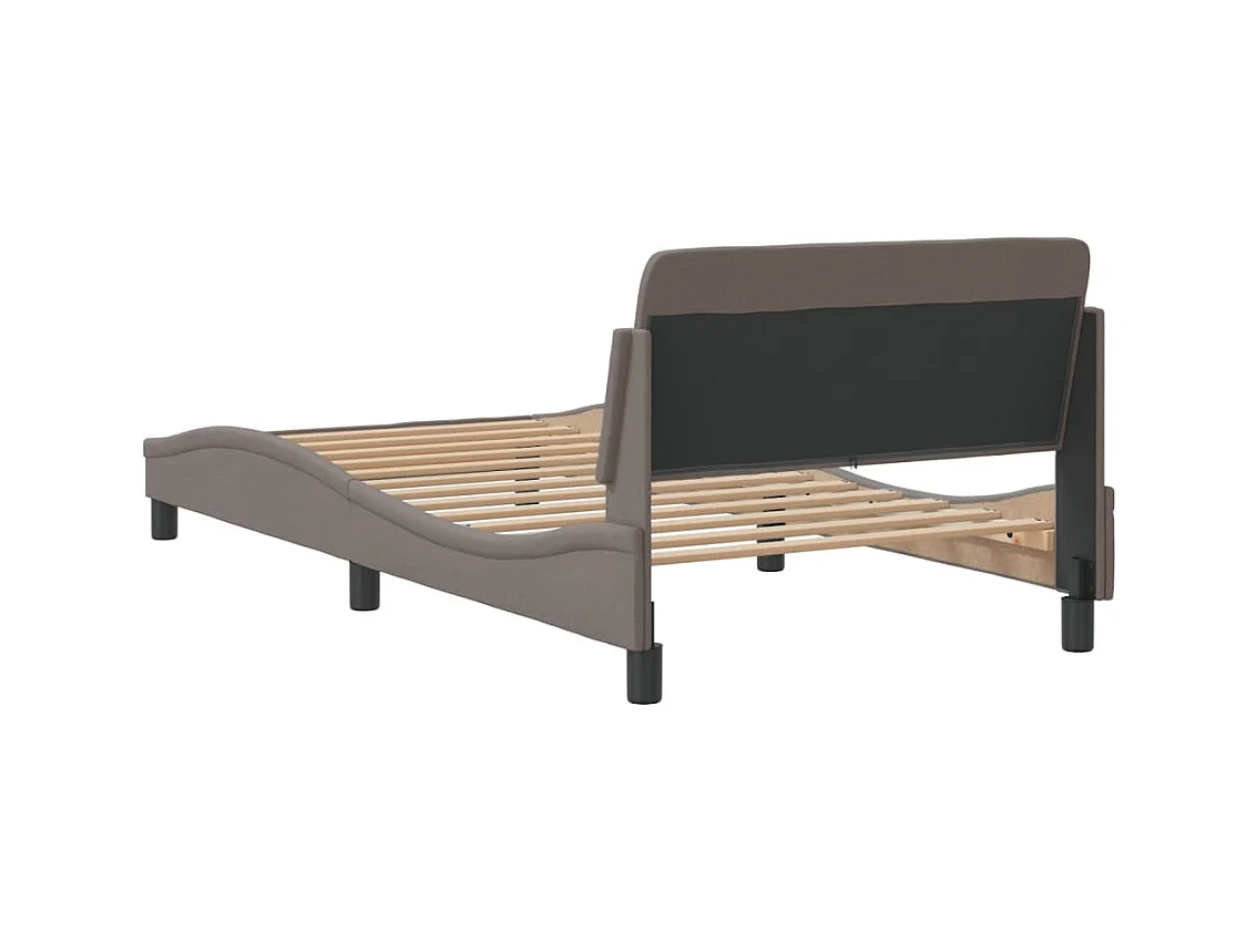 Cadre de lit sans matelas taupe 100x200 cm tissu