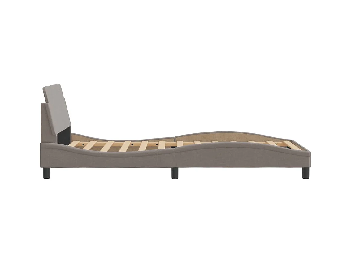 Cadre de lit sans matelas taupe 100x200 cm tissu