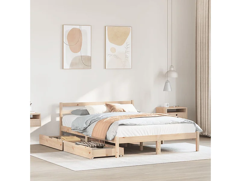 Letto senza Materasso 120x200 cm in Legno Massello di Pino