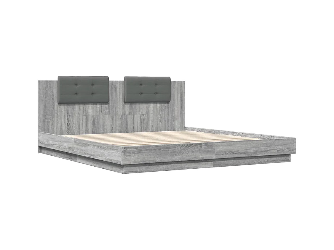 Giroletto Testiera Grigio Sonoma 200x200 cm Legno Multistrato