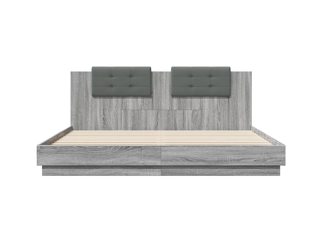 Giroletto Testiera Grigio Sonoma 200x200 cm Legno Multistrato