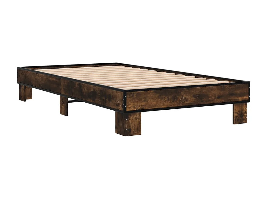 Cadre de lit sans matelas chêne fumé 90x200 cm