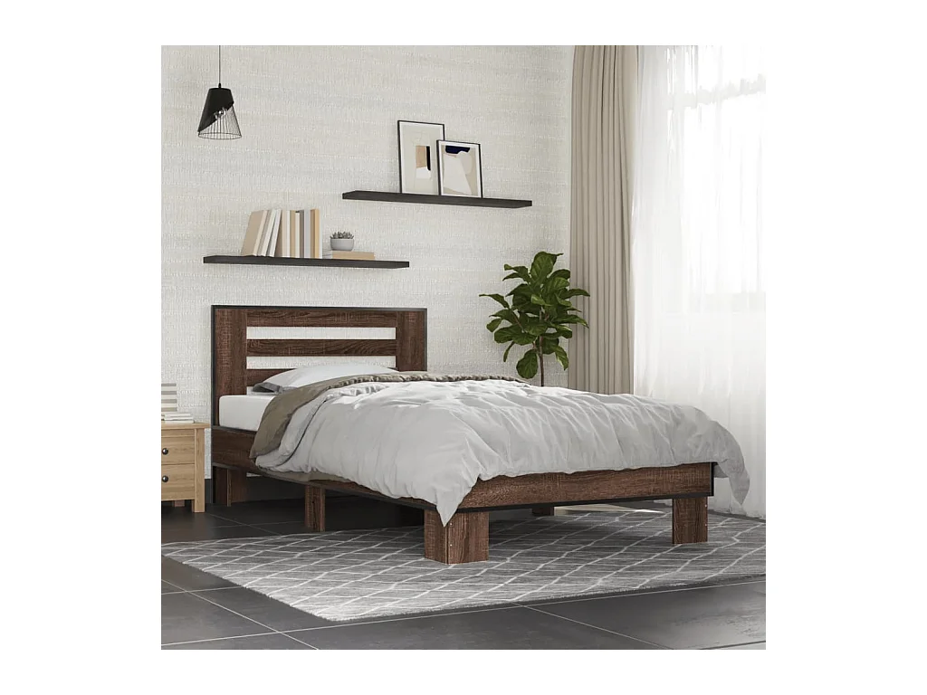 Cadre de lit sans matelas chêne marron 90x200 cm