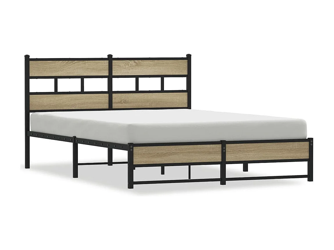 Giroletto senza Materaso in Metallo Rovere Sonoma 160x200 cm