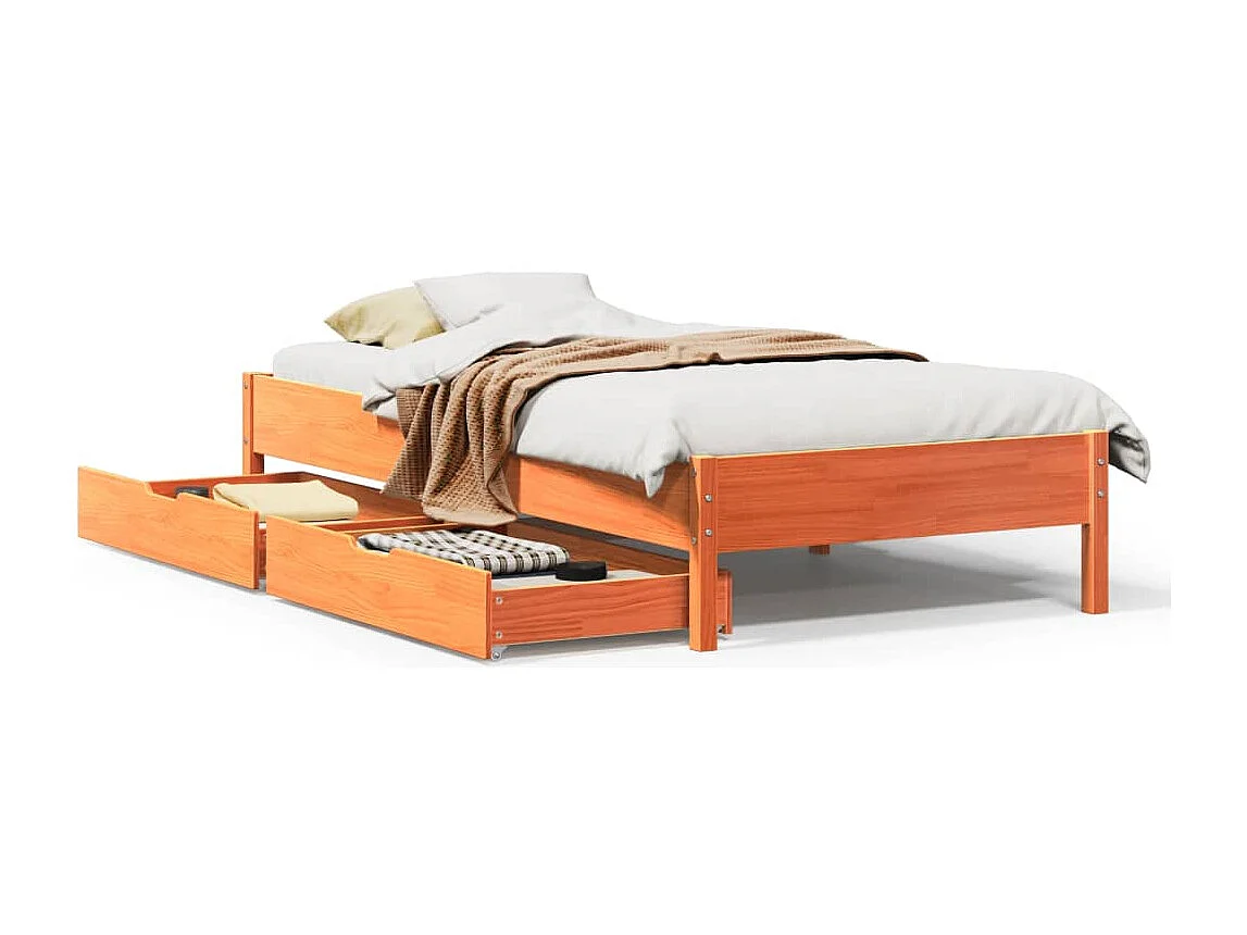 Estructura de cama sin colchón madera maciza marrón 90x190 cm