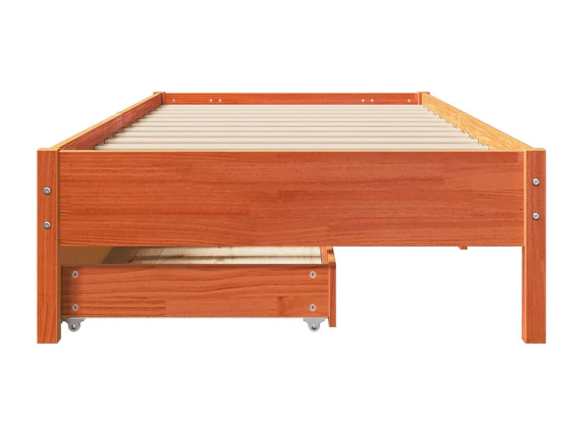 Cadre de lit sans matelas cire marron 90x190 cm bois pin massif