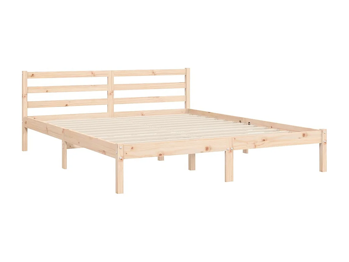 Cadre de lit sans matelas bois massif 135x190 cm
