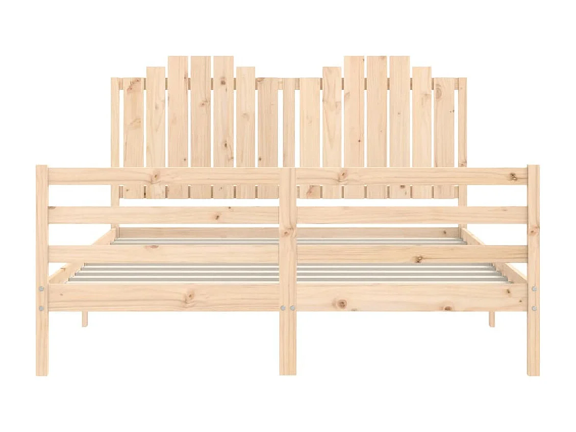 Estructura de cama de matrimonio madera maciza 135x190 cm