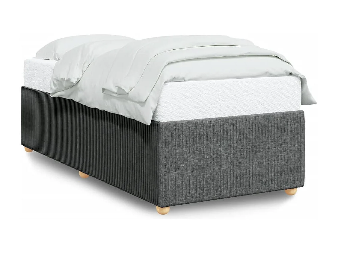Cadre de lit sans matelas gris foncé simple tissu
