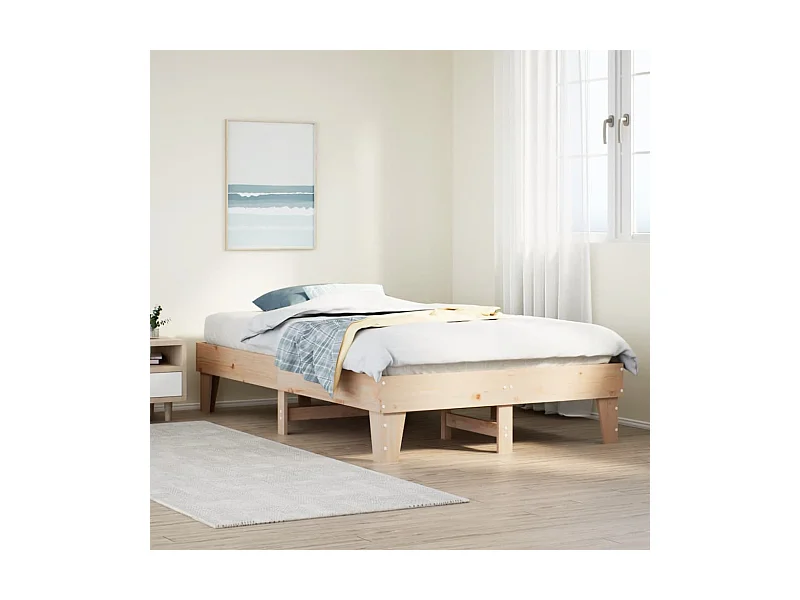 Cama sem colchão 135x190 cm madeira de pinho maciça