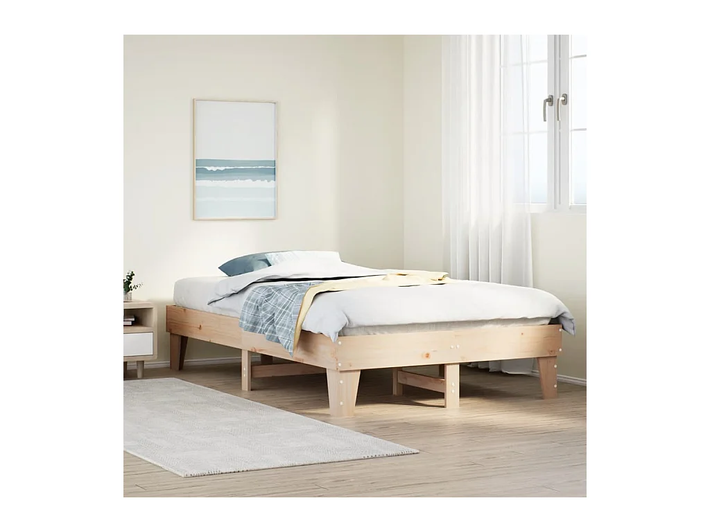 Cadre de lit sans matelas 135x190 cm bois de pin massif