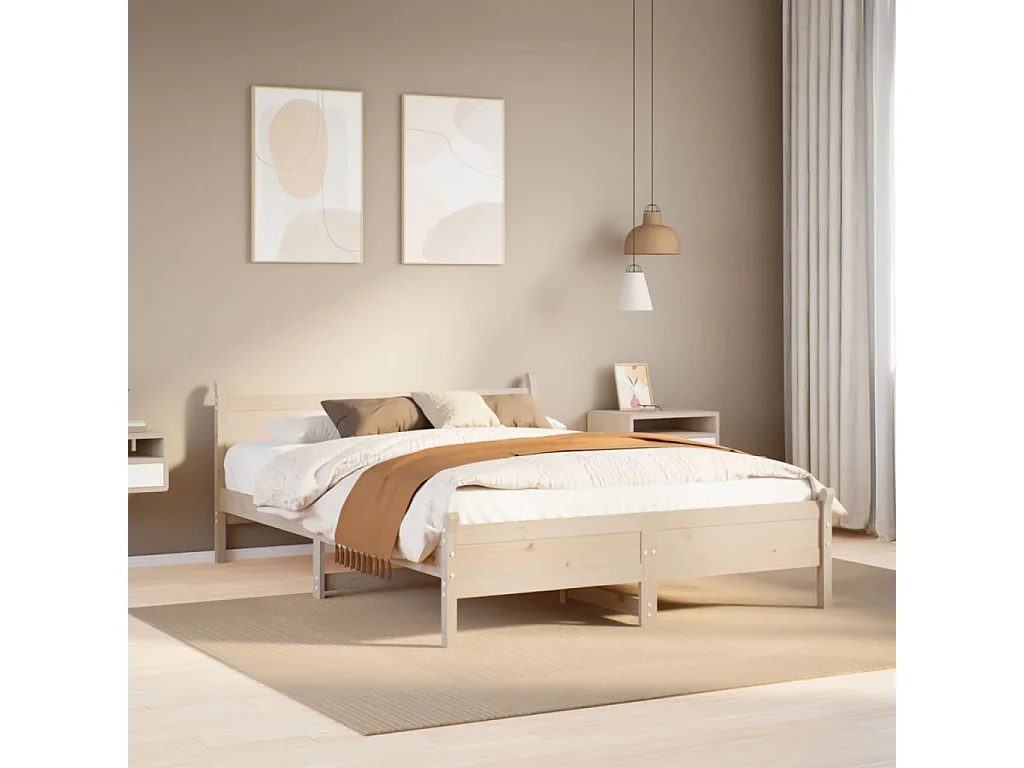 Bedframe zonder matras massief grenenhout 120x200 cm