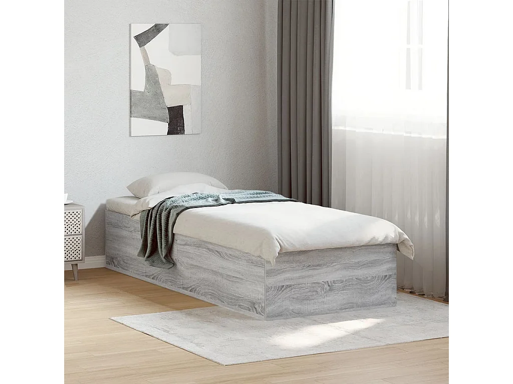 Bettgestell Grau Sonoma 90x200 cm Holzwerkstoff