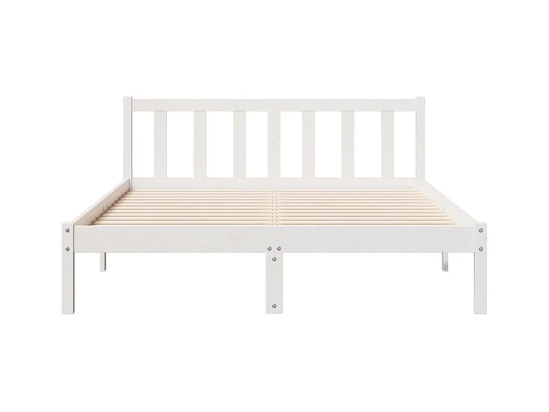 Massivholzbett Extra Lang ohne Matratze Weiß 160x220 Kieferholz