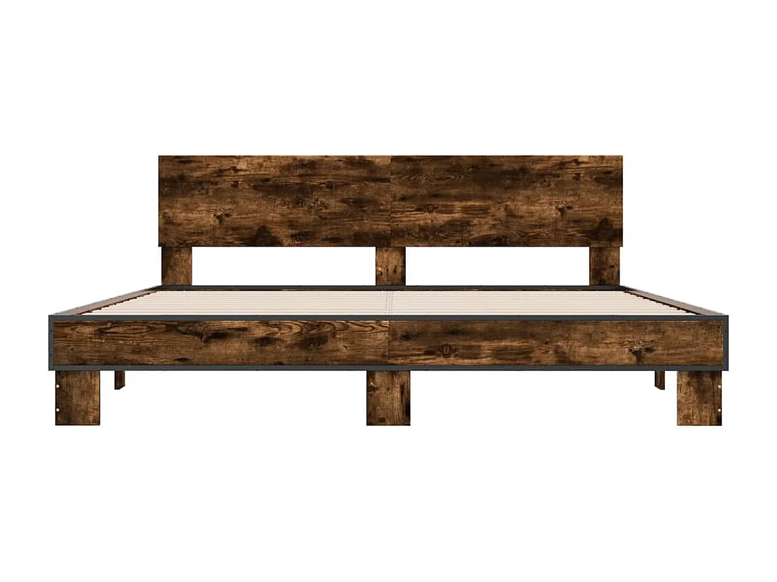 Cadre de lit sans matelas chêne fumé 200x200 cm