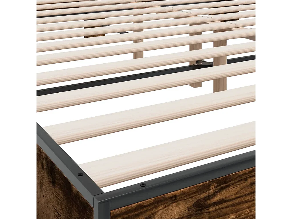 Cadre de lit sans matelas chêne fumé 200x200 cm