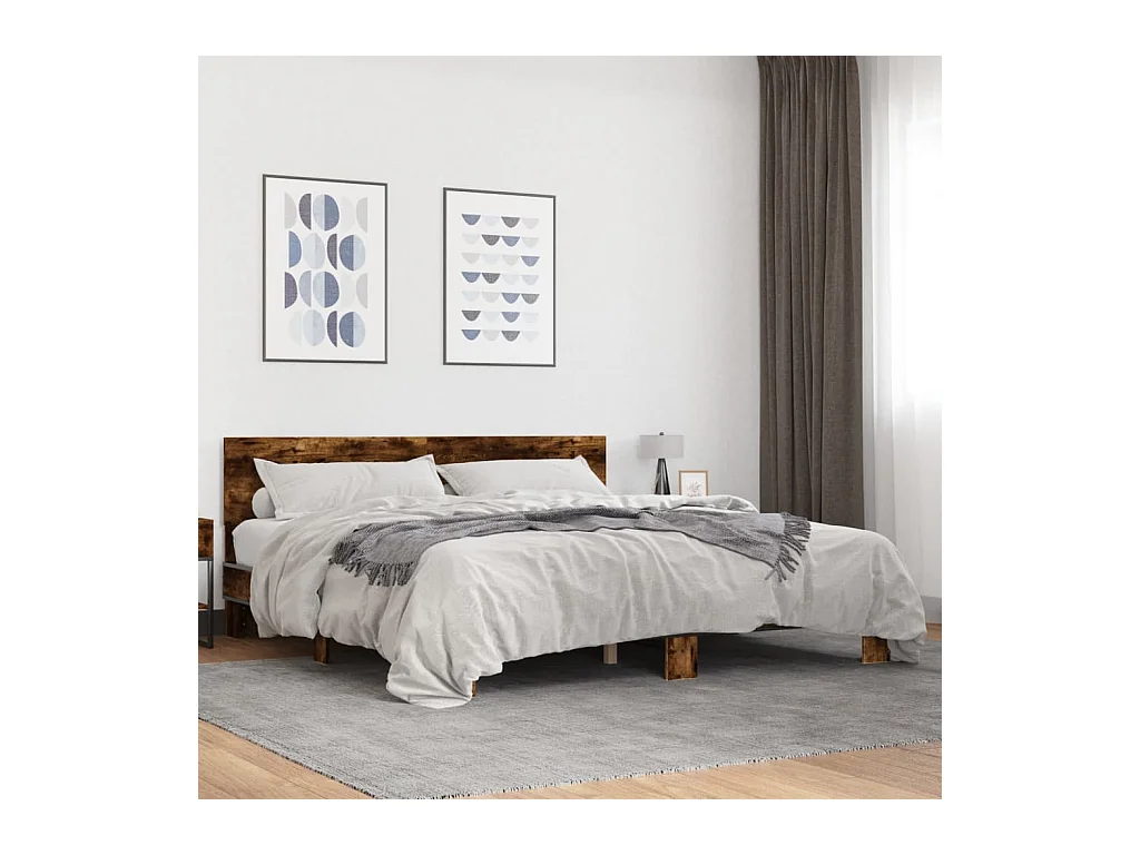 Giroletto Rovere Fumo 200x200 cm in Legno Multistrato e Metallo