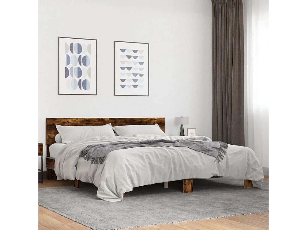 Giroletto Rovere Fumo 200x200 cm in Legno Multistrato e Metallo