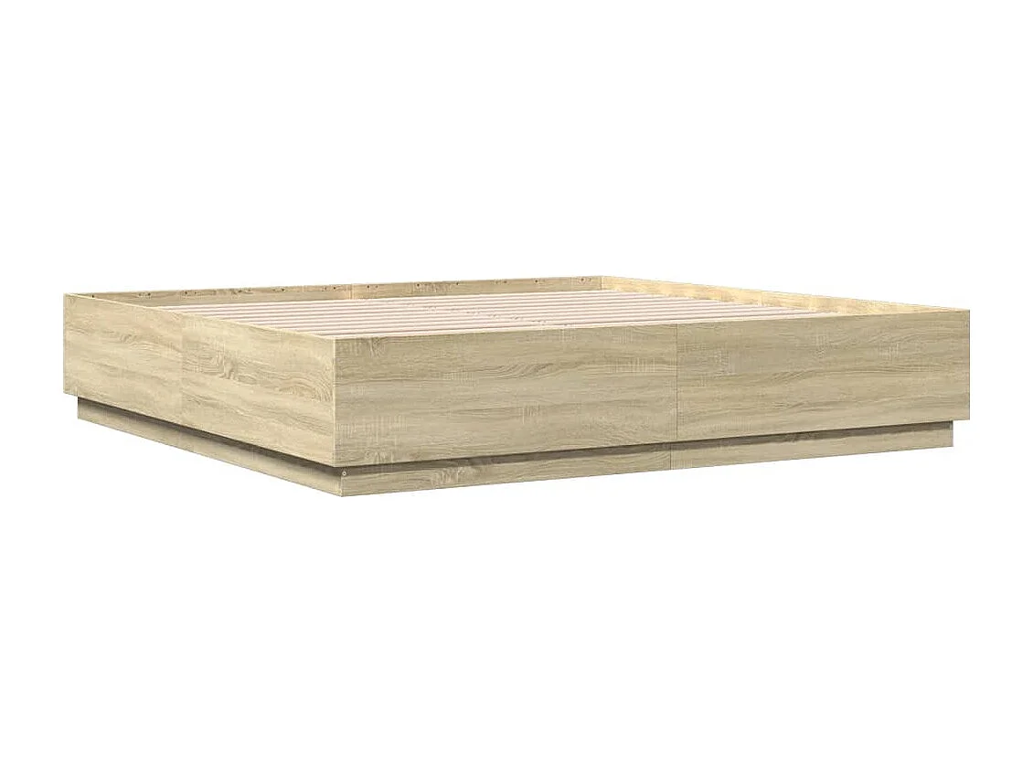Cadre de lit sans matelas chêne sonoma 200x200 cm