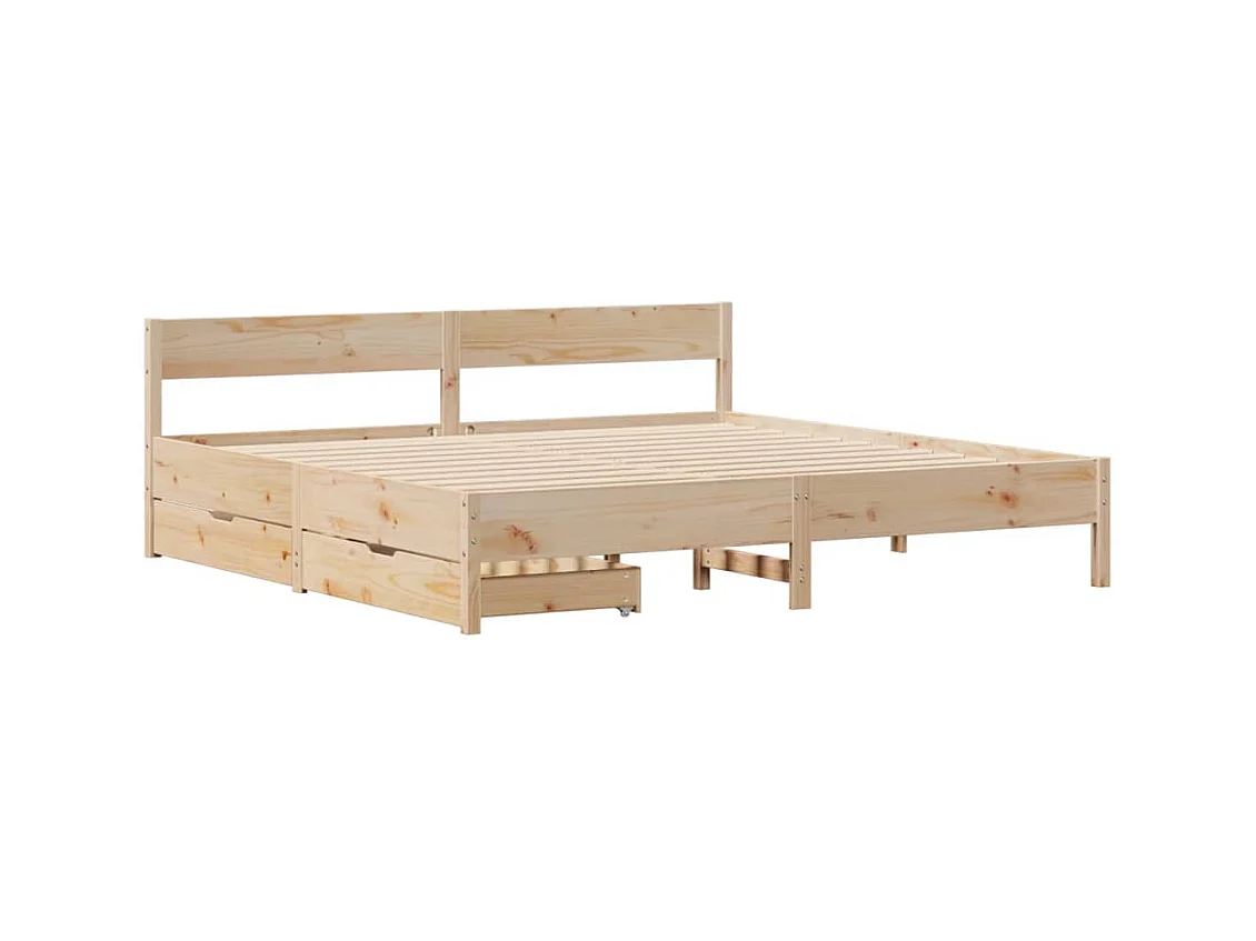 Bedframe zonder matras massief grenenhout 200x200 cm