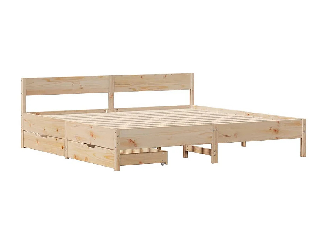 Cama sem colchão 200x200 cm madeira de pinho maciça