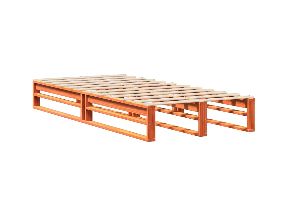 Cadre de lit sans matelas cire marron 100x200cm bois pin massif