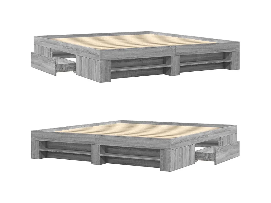 Cadre de lit sans matelas sonoma gris 180x200 cm