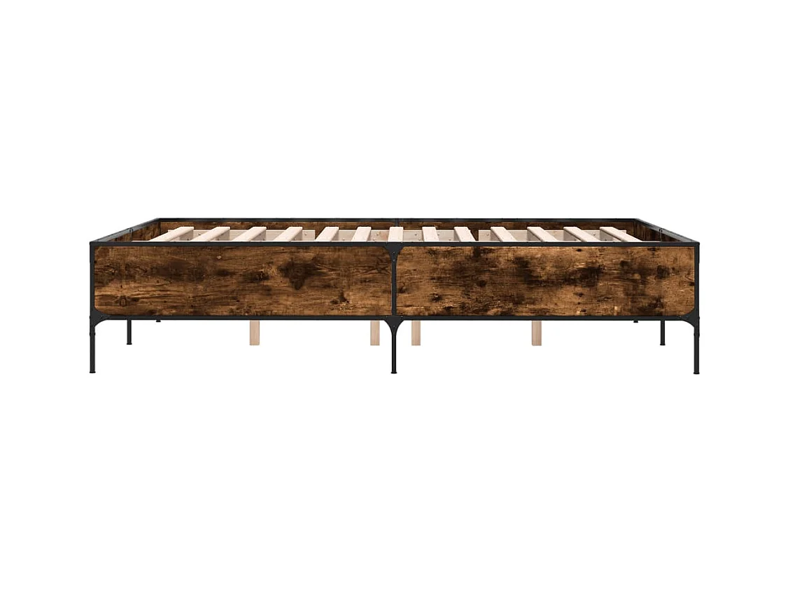 Cadre de lit sans matelas chêne fumé 140x200 cm