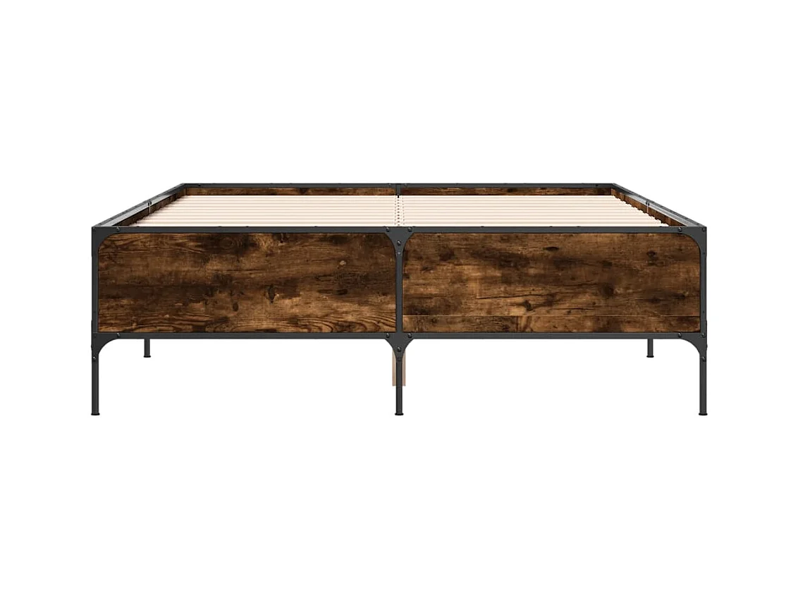 Cadre de lit sans matelas chêne fumé 140x200 cm