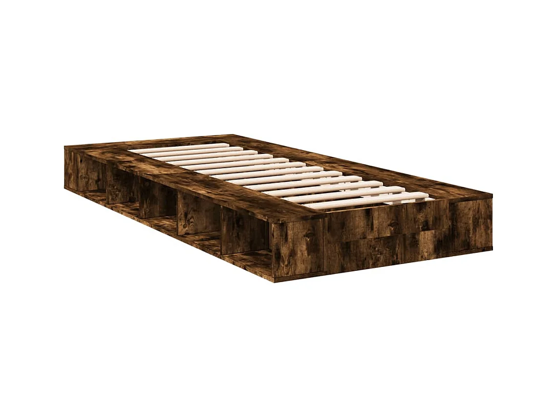 Bedframe bewerkt hout gerookt eikenkleurig 100x200 cm