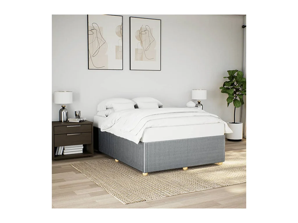 Cadre de lit sans matelas gris clair 160x200 cm tissu