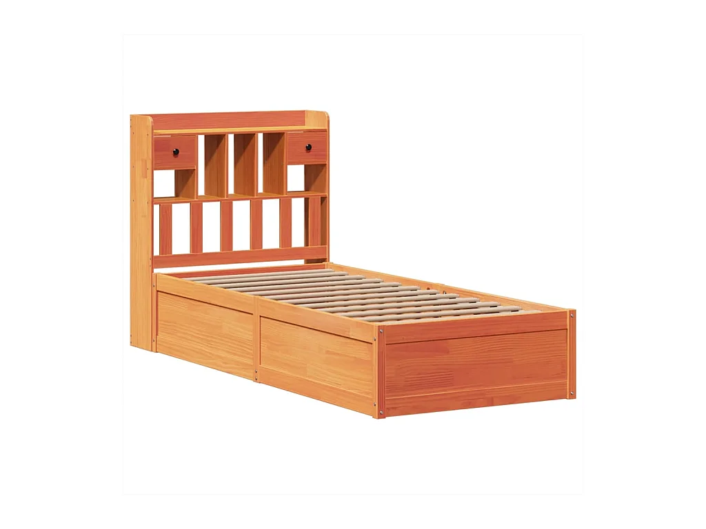 Cadre de lit sans matelas cire marron 75x190 cm bois pin massif