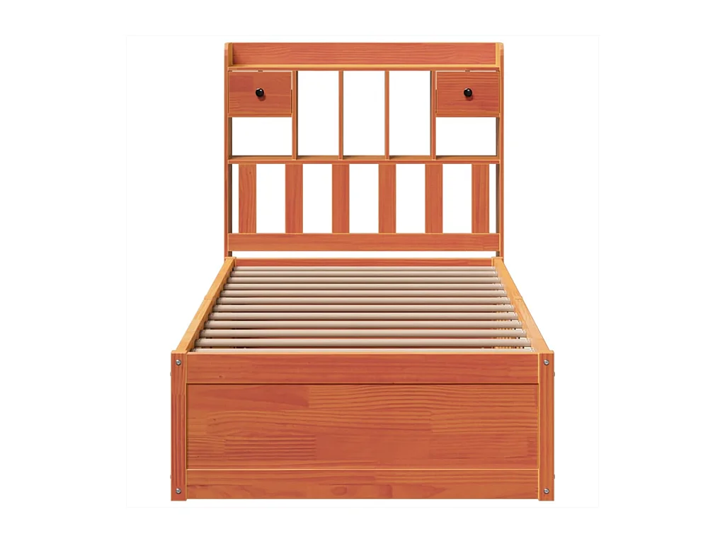 Cadre de lit sans matelas cire marron 75x190 cm bois pin massif