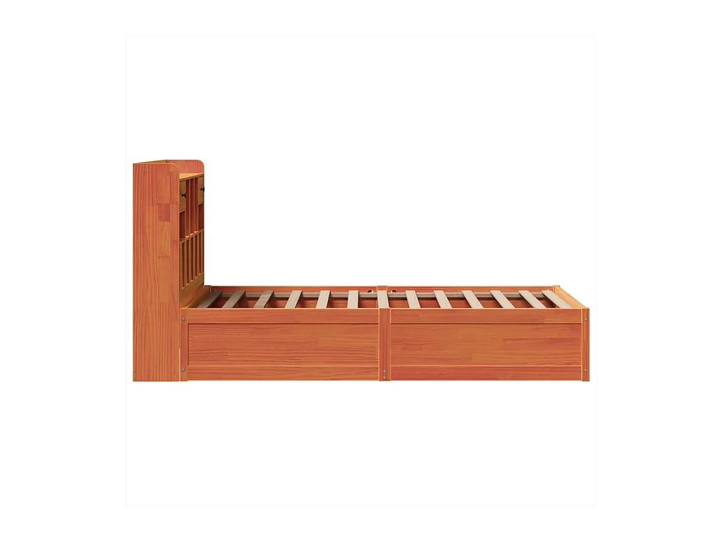 Cadre de lit sans matelas cire marron 75x190 cm bois pin massif