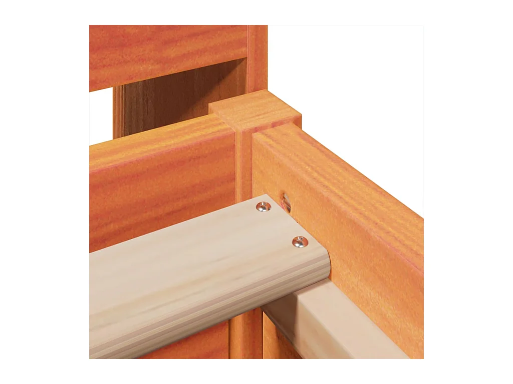 Cadre de lit sans matelas cire marron 75x190 cm bois pin massif