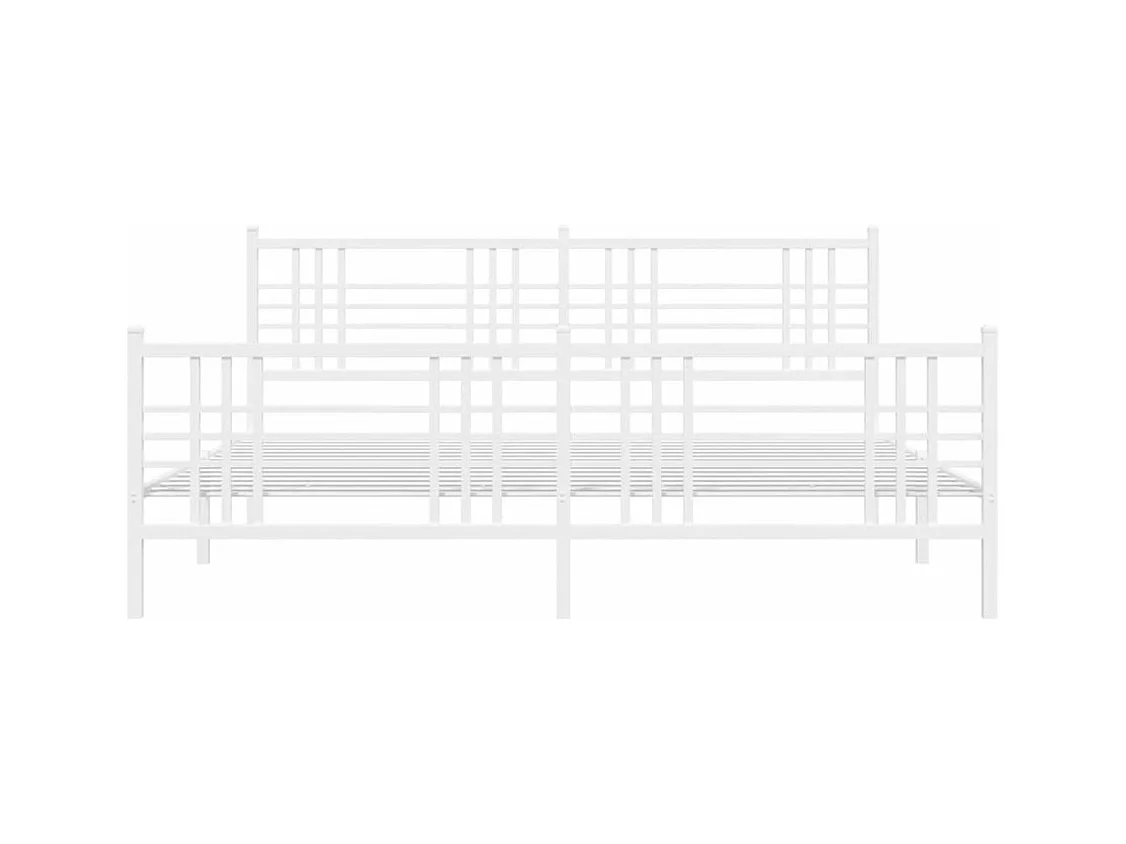 Giroletto con Testiera e Pediera Metallo Bianco 180x200 cm