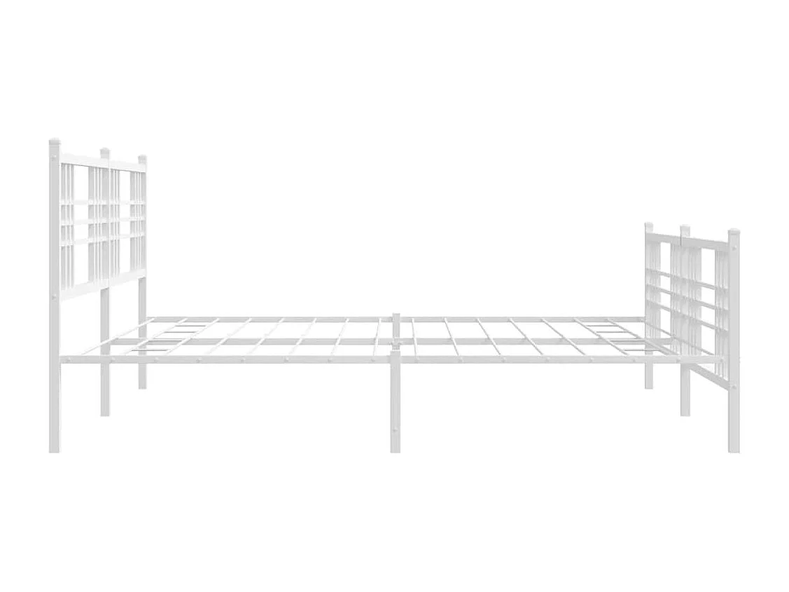 Estrutura de cama com cabeceira e pés 180x200 cm metal branco