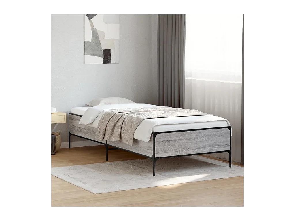 Cadre de lit sans matelas sonoma gris 90x190 cm