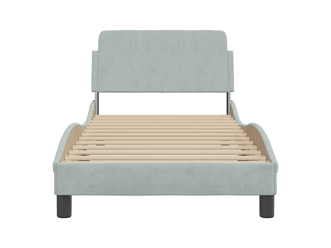 Cadre de lit sans matelas gris clair 90x200 cm velours