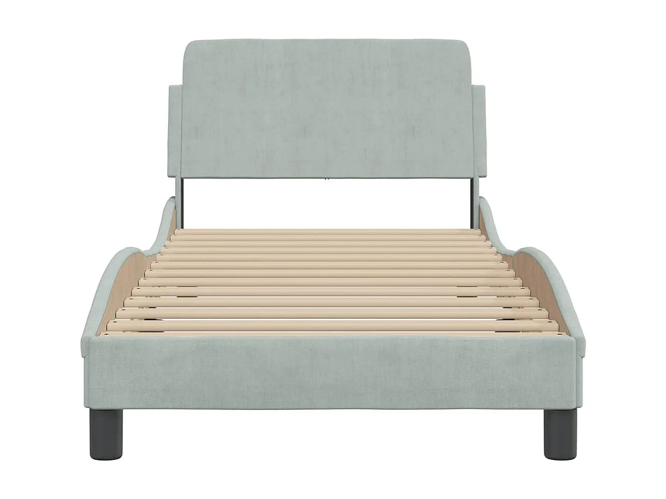 Cadre de lit sans matelas gris clair 90x200 cm velours
