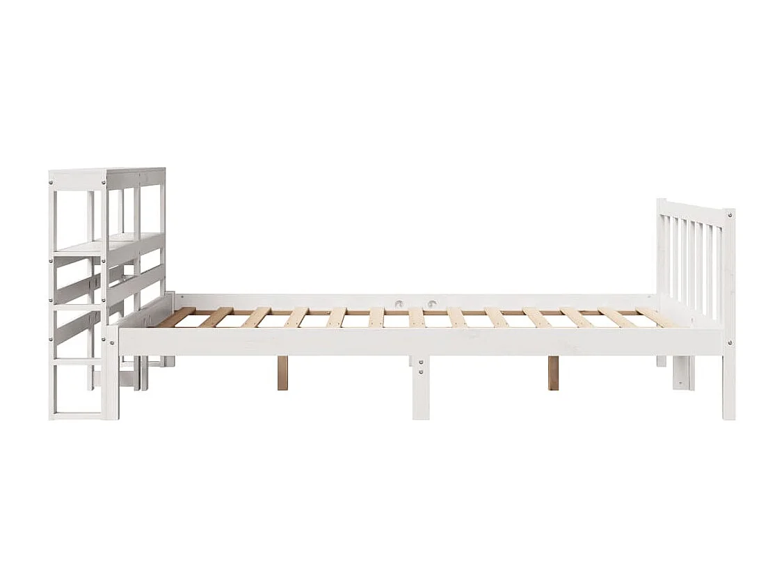 Estructura de cama sin colchón madera de pino blanca 120x200 cm
