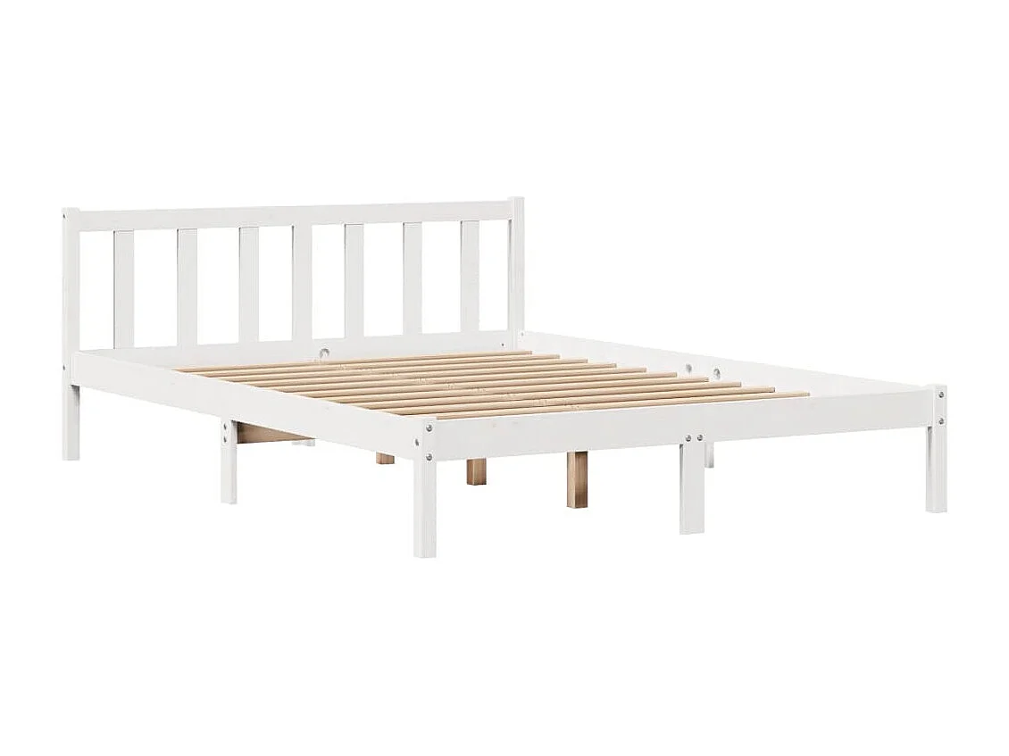 Estructura de cama sin colchón madera de pino blanca 120x200 cm