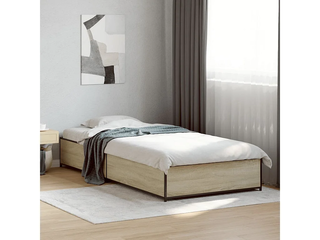 Cadre de lit sans matelas chêne sonoma 100x200 cm