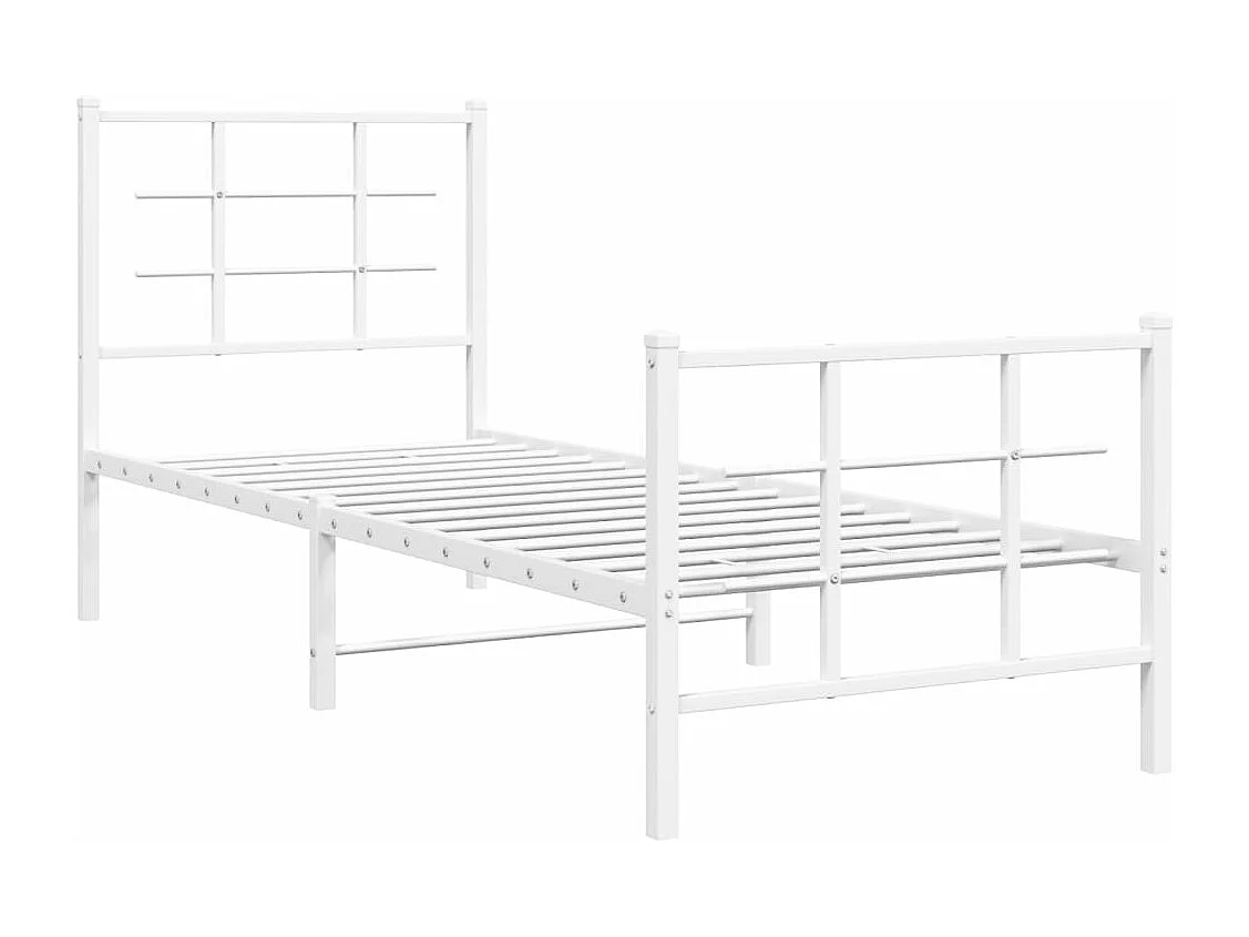 Estructura cama sin colchón con estribo metal blanco 80x200 cm