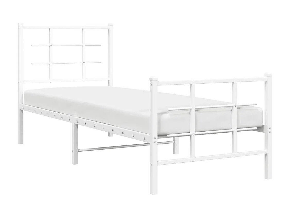 Estructura cama sin colchón con estribo metal blanco 80x200 cm