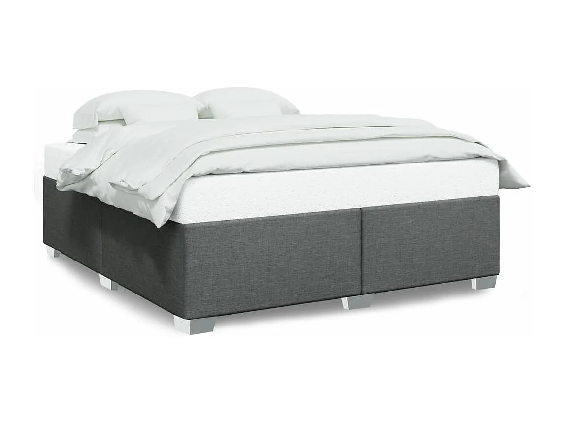 Cadre de lit sans matelas gris foncé 180x200 cm tissu