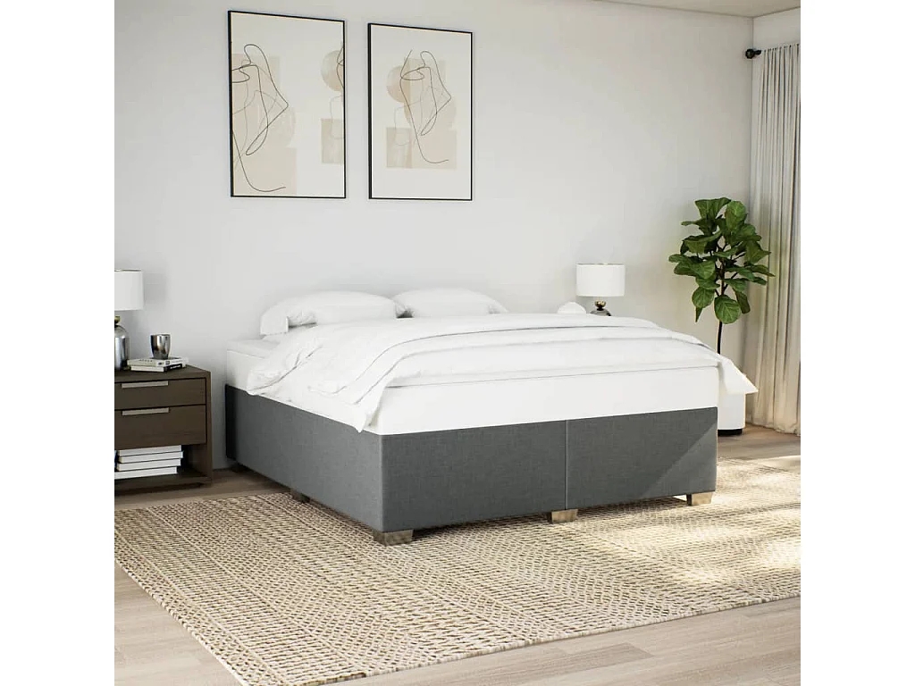 Giroletto senza Materasso Grigio Scuro 180x200 cm Tessuto