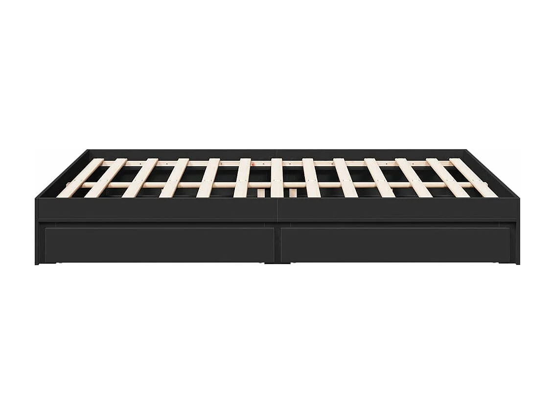 Bettgestell mit Schubladen Schwarz 160x200 cm Holzwerkstoff