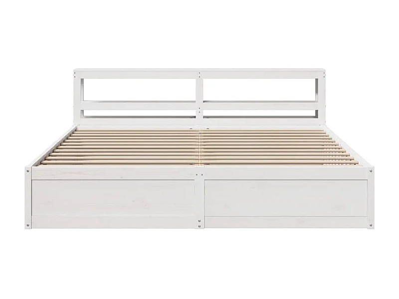 Cadre de lit et tête de lit blanc 180x200 cm bois de pin massif