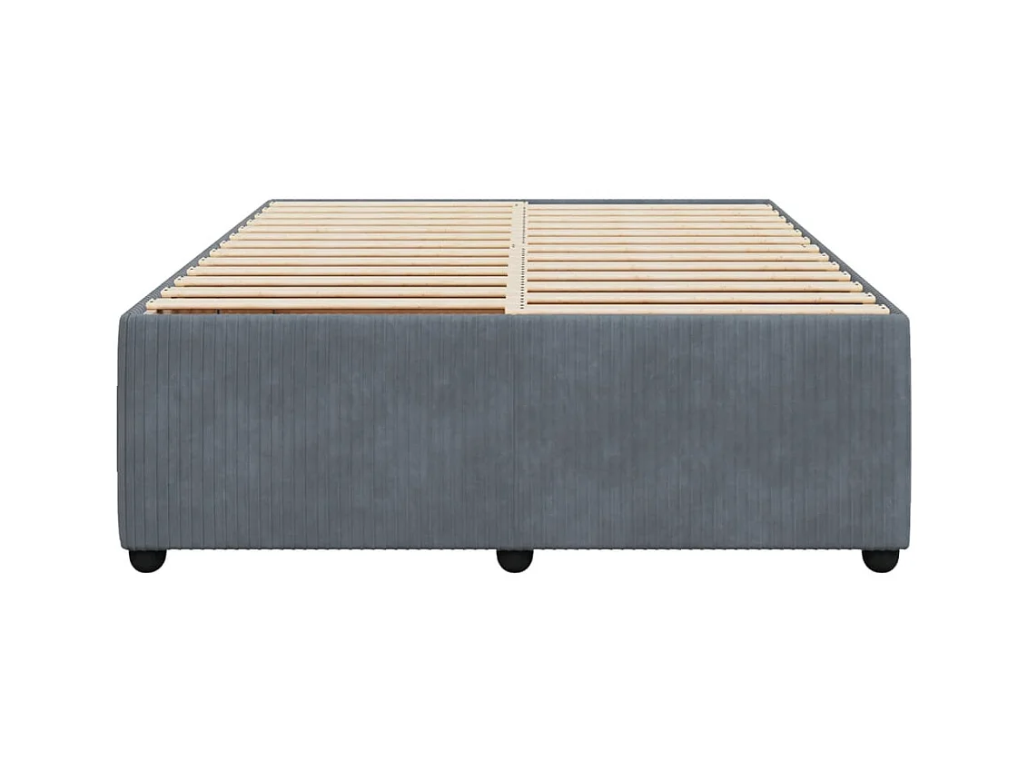 Cadre de lit sans matelas gris foncé 140x190 cm velours
